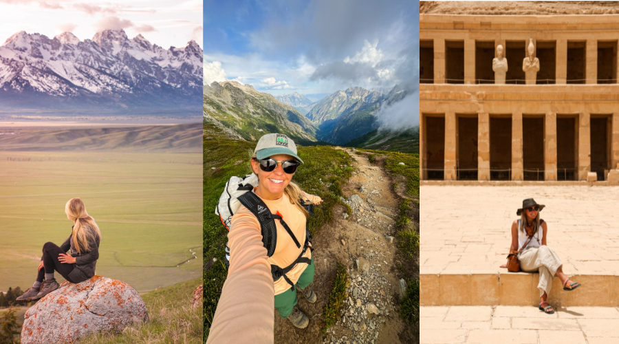 female travel blogger