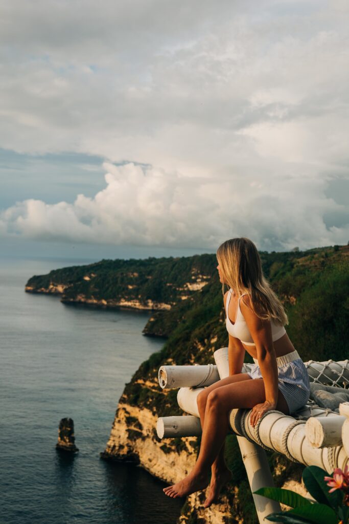 female travel blogger